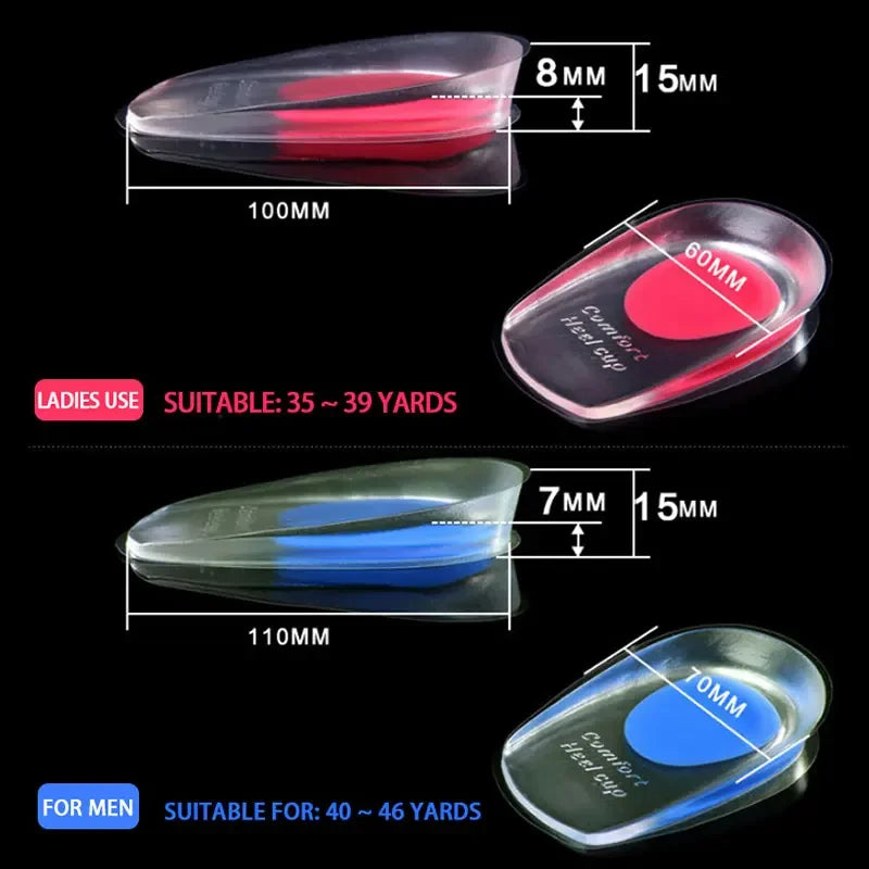 1 Pair gel insole silicone Men Women whole Cushion insoles soles relief foot pain Spur Support Shoe pad High Heel Inserts